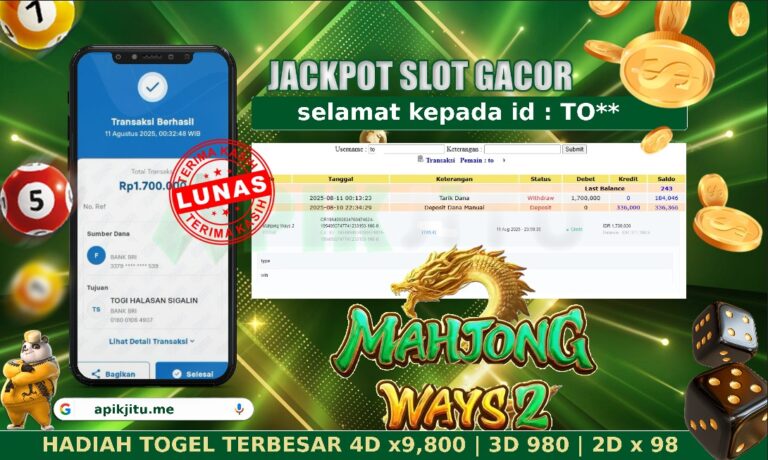 SLOT MAHJONG WAYS 2 – APIKJITU 12 AGUSTUS 2025