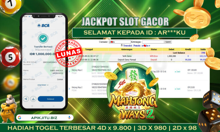 SLOT MAHJONG WAYS 2 – APIKJITU 01 SEPTEMBER 2025