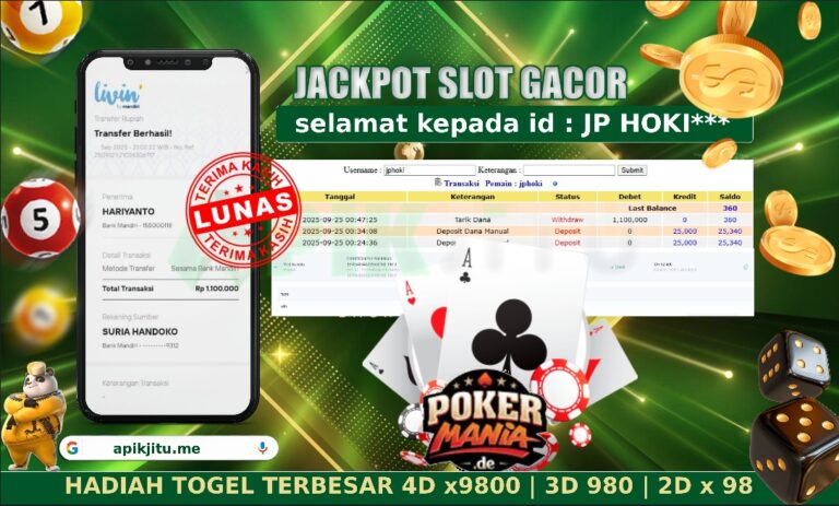 SLOT POKER MANIA- APIKJITU 25 SEPTEMBER 2025
