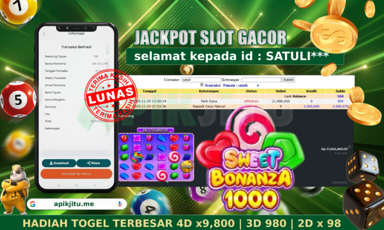 SLOT SWEET BONANZA1000 – APIKJITU 25 NOVEMBER 2025
