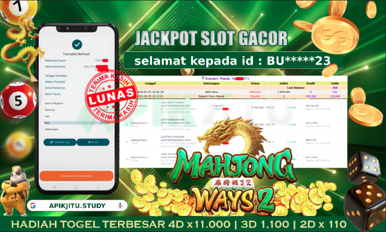 SLOT MAHJONG WAYS  2 – APIKJITU 25 MARET 2026