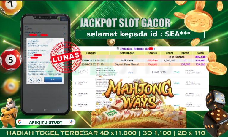 SLOT MAHJONG WAYS  – APIKJITU 23 APRIL 2026